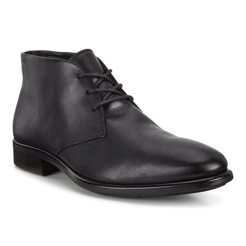 Men Boots Ecco Citytray - Chukka Boots Black - India VZHPOG862